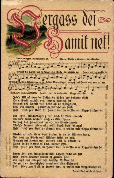 30 individual song cards, Anton Günther