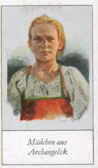 Sammelbild Die Völker Europas, Ein Beitrag zur Rassenkunde, 214 Mädchen aus Archangelsk