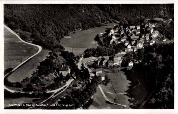 Postcard Adolfseck Bad Schwalbach im Taunus, aerial view of Adolfseck, numerous houses
