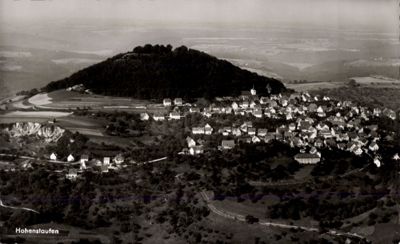 Postcard Hohenstaufen Göppingen in Württemberg, aerial photograph