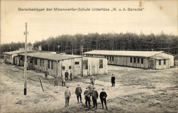 Ak Unterlüß Unterlüss Lüneburger Heide, kazernekamp, mijnenwerperschool