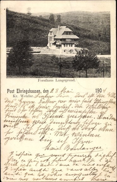 Postcard Ehringshausen in the Lahn Dill district, Forsthaus Langegrund