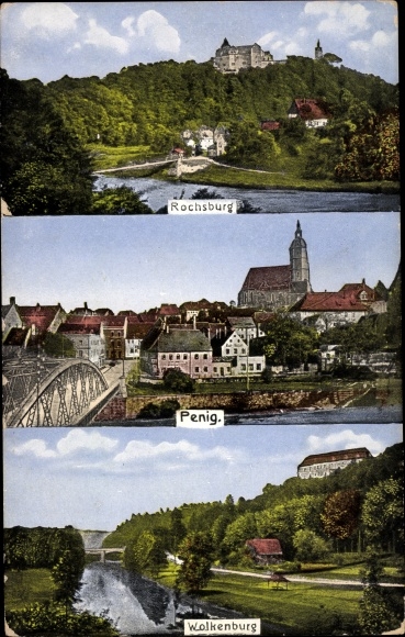 Ak Penig in Sachsen, Blick auf die Stadt und ihre Umgebung