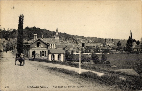Ak Broglie Eure, Panorama, Straatbeeld