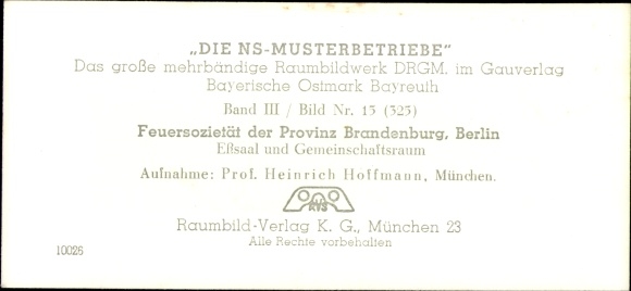 Stereo spatial image photo &quot;The NS model companies&quot; III 15 No. 325 fire association Province of Brandenburg Berlin