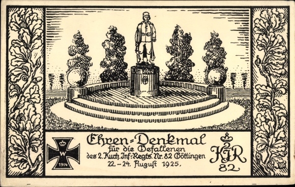 Artist PC Göttingen in Lower Saxony, honorary monument for those killed in the 2nd Kurh. Inf. Regts. No. 82