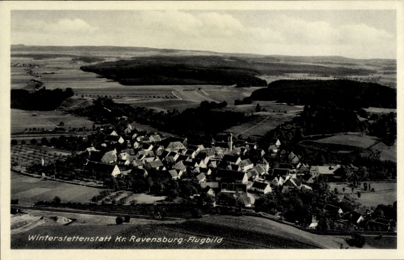 Postcard Winterstettenstadt Ingoldingen in Upper Swabia Württemberg, aerial photograph