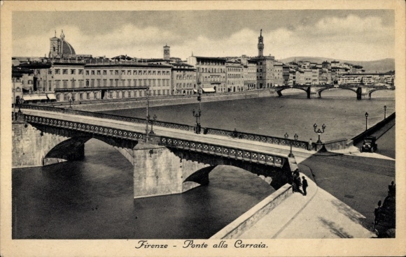 Ak Firenze Florenz Toscana, Brücke Ponte alla Carraia, Fluss, Stadtansicht, r Stil