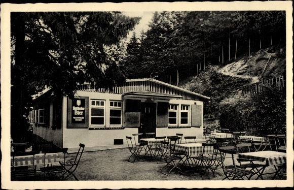Postcard Lauenau in the district of Schaumburg, Waldschänke Heisterburg im Deister, forest