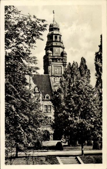 Postcard Wittenberge on the Elbe Prignitz, town hall with tower