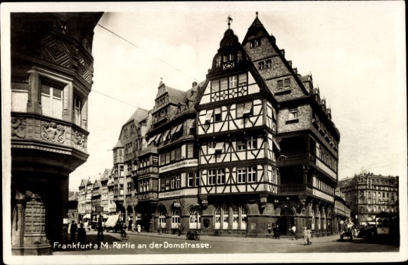 Ak Frankfurt am Main, Frankfurt a. M., Partie an der Domstraße,  Gebäude, Original-Photographie