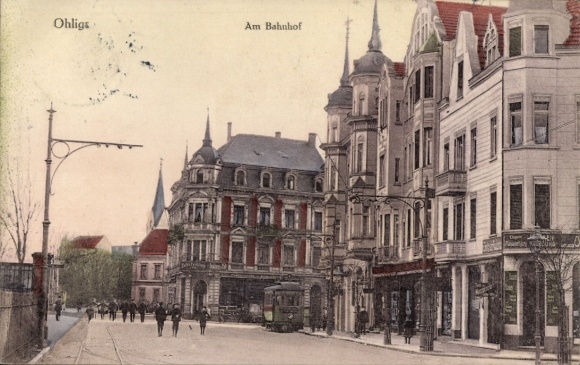 Ak Ohligs Solingen Bergisches Land, Am Bahnhof
