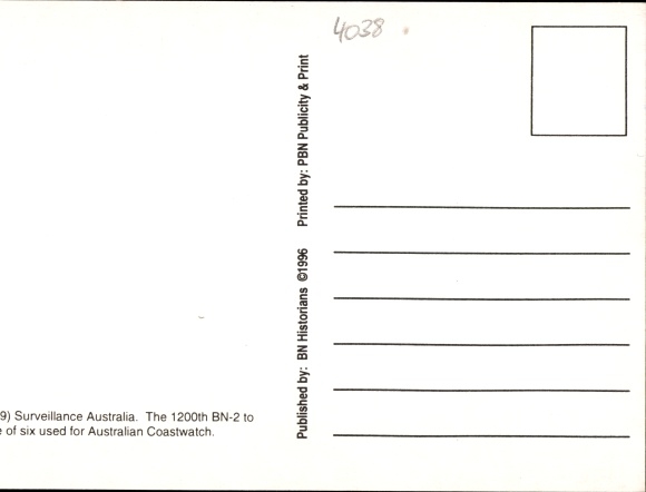 KP Australian Customs Surveillance Australia, Pilatus Britten-Norman BN-2B-20 Islander, VH-ZZT
