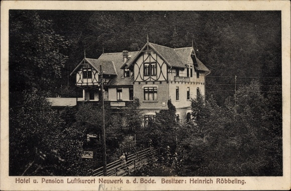 KP Neuwerk na Bode Altenbrak Thale w górach Harz, Hotel Heinrich Röbbeling, most
