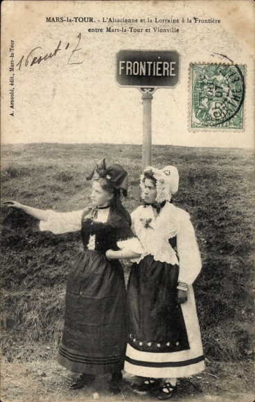 Postcard Mars Tour Lorraine Meurthe et Moselle, Alsace and Lorraine on the border, Vionville