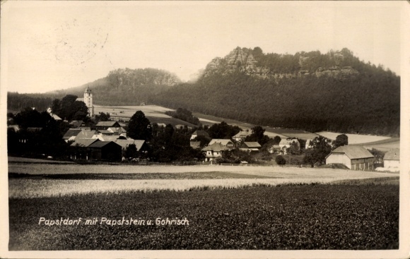 Postcard Papstdorf Gohrisch Saxon Switzerland, Papststein, general view