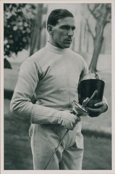Sammelbild Olympia 1936, Fünfkämpfer Oberleutnant Petnehazy, Ungarn