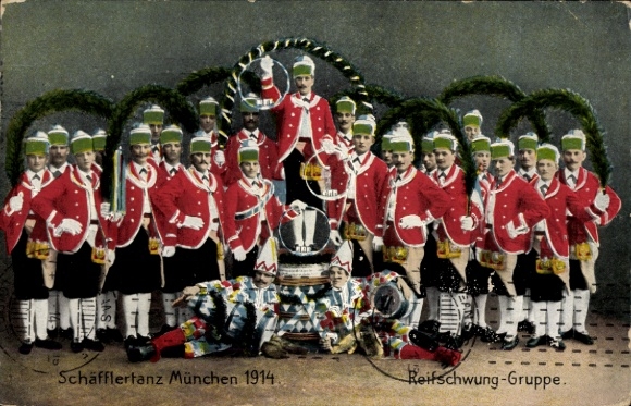 KP Monachium Bawaria, Schäfflertanz 1914, Reifschwung Troupe