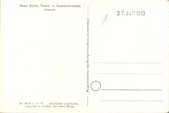 Postcard Hilsbach Sinsheim in Baden, aerial photograph