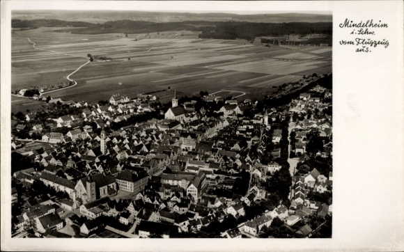 Postcard Mindelheim in Unterallgäu, aerial photograph