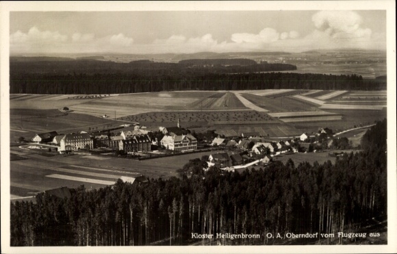 Postcard Oberndorf am Neckar, Heiligenbronn Monastery, aerial photograph