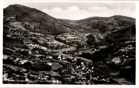 Postcard Sasbachwalden in the Black Forest, aerial photograph