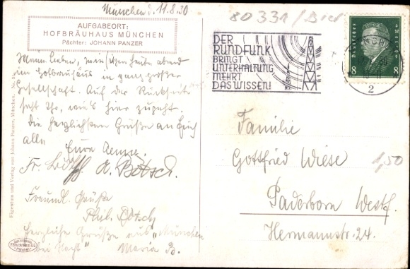 Artist Postcard Quidenus, F., Munich Bavaria, Kneiphof in the Kgl. Hofbräuhaus