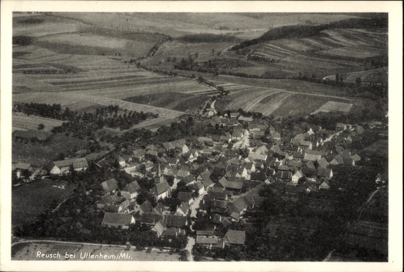 Postcard Reusch Weigenheim in Middle Franconia, aerial photograph