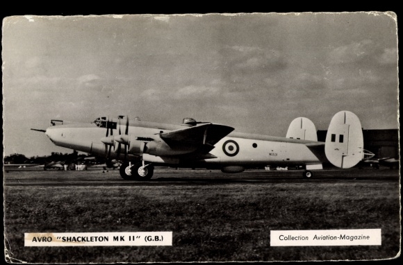 Postcard British military aircraft Avro Shackelton MK II
