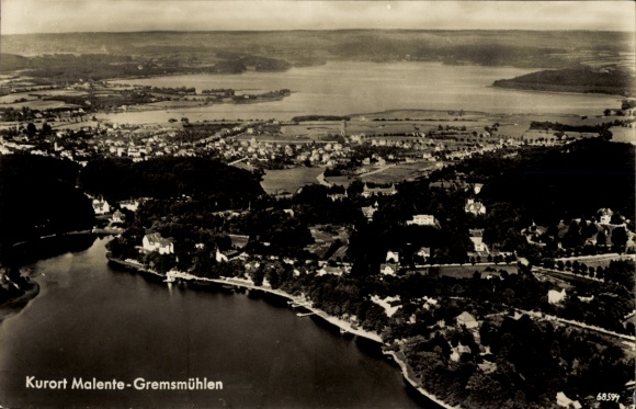 Ak Malente Gremsmühlen in Ostholstein, Fliegeraufnahme, Panorama