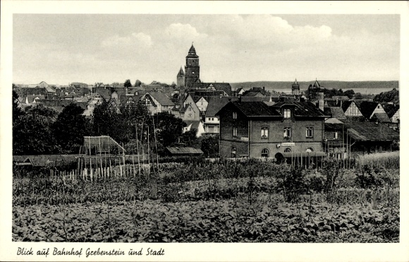 KP Grebenstein w Północnej Hesji, od strony torów dworca kolejowego, panorama
