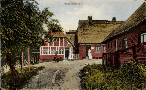 Postcard Hamburg Mitte Finkenwerder Finkenwärder, street section, residential buildings, residents