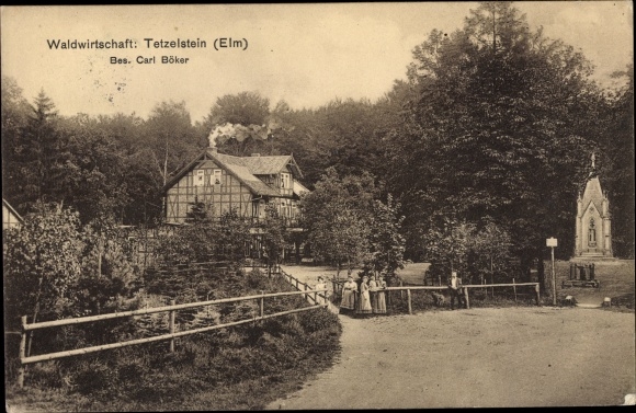 Ak Tetzelstein Elm Schöppenstedt Nedersaksen, bosbouw