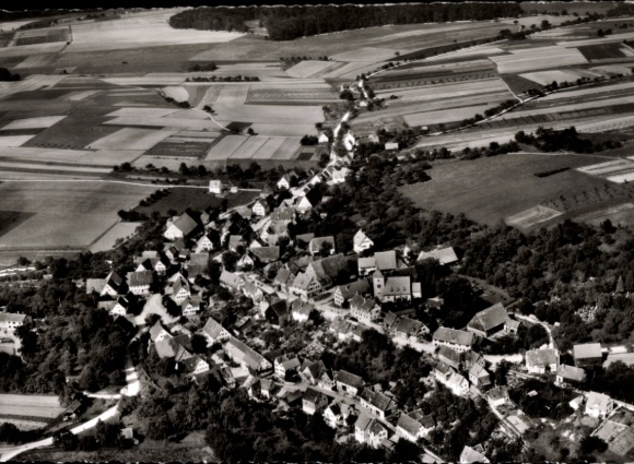 Ak Michelbach an der Heide Gerabronn, Fliegeraufnahme vom Ort