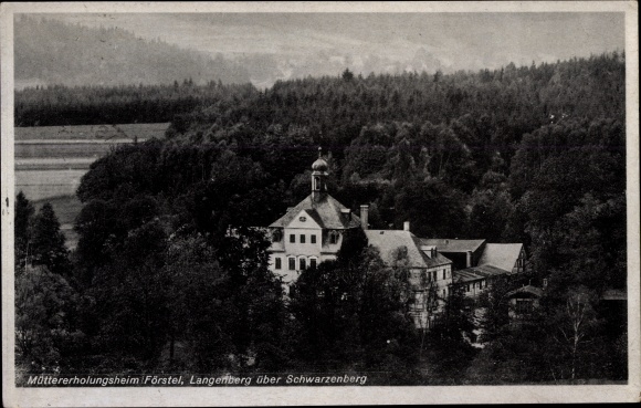 Postcard Langenberg Raschau Markersbach Erzgebirge, convalescent home for mothers Förstel