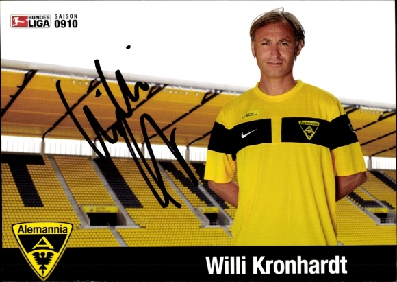 Autogrammkarte Co Trainer Willi Kronhardt, Alemannia Aachen, Autogramm