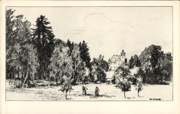 Artist Postcard Ubbelohde, Sickendorf Lauterbach an der Lauter Vogelsbergkreis, Sickendorf Castle