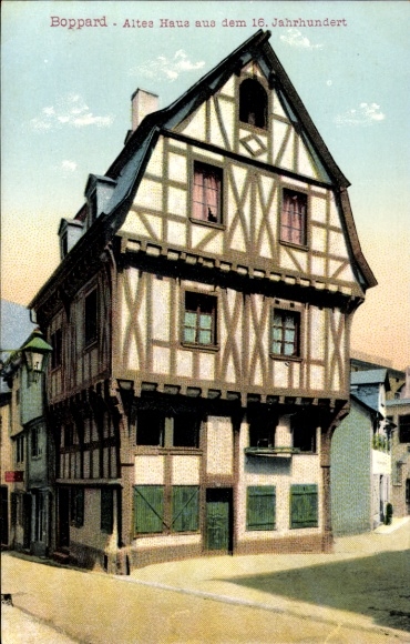 Postcard Boppard am Rhein, Old House from the 16th century