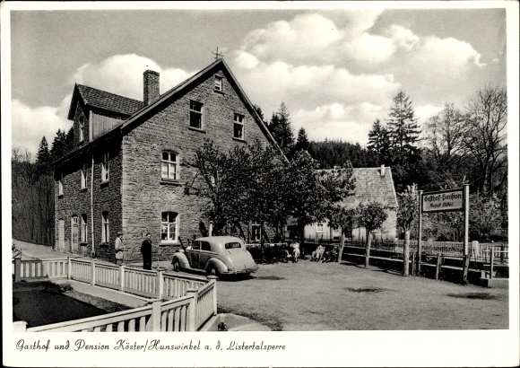 Postcard Hunswinkel Meinerzhagen in the Märkisches Kreis, Gasthof Pension Köster