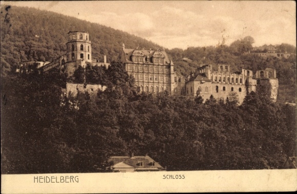 Ak Heidelberg am Neckar, Heidelberg Schloss,  Burg, Landschaft, 