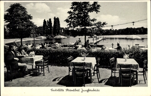 Ak Berlin Spandau Siemensstadt, restaurant-lido Jungfernheide, Volkspark