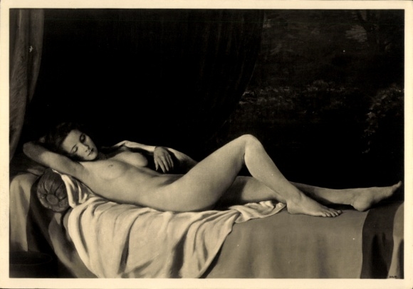 Artist Postcard Schult, Johann, The Resting Woman, Female Nude, HDK 410