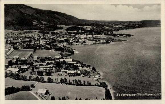 Postcard Bad Wiessee in Upper Bavaria, aerial photograph