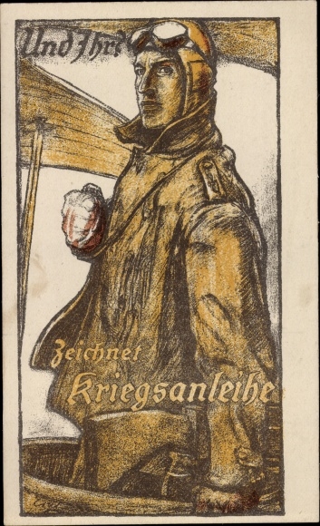 Artist Postcard Erler, And You?, Draws War Bond, Fighter Pilot