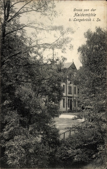 Postcard Dresden Langebrück, greetings from the Haidemühle near Langebrück in Sa.