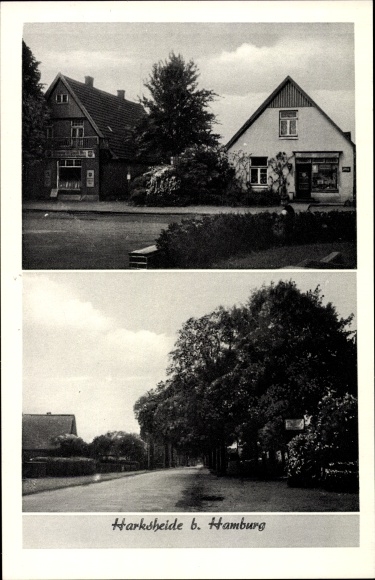 Ansichtkaart Harksheide Norderstedt Sleeswijk-Holstein, winkels, uitzicht op straat