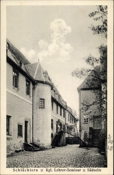 Postcard Schluechtern in Hesse, Royal. Teachers Seminary, south side