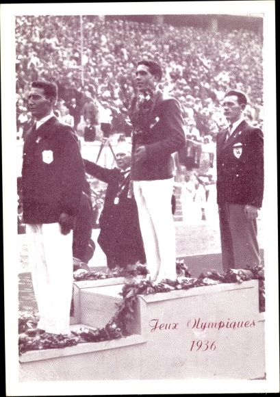 Postcard Olympic Games 1936, Jean Despeaux, Masseur Kinesitherapeute, advertisement