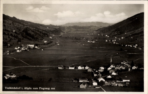 Postcard Thalkirchdorf Oberstaufen in Allgäu, aerial photograph