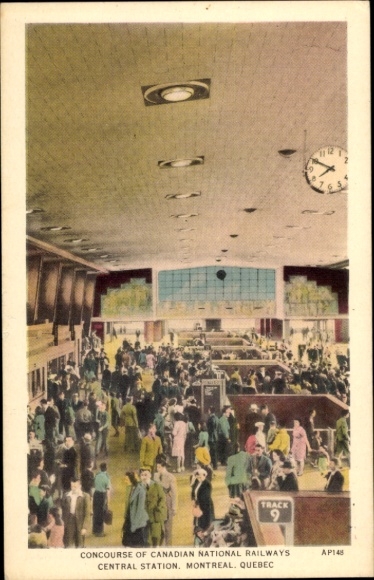 PC Montreal Quebec Canada, Concourse of Canadien National Railways, Central Station